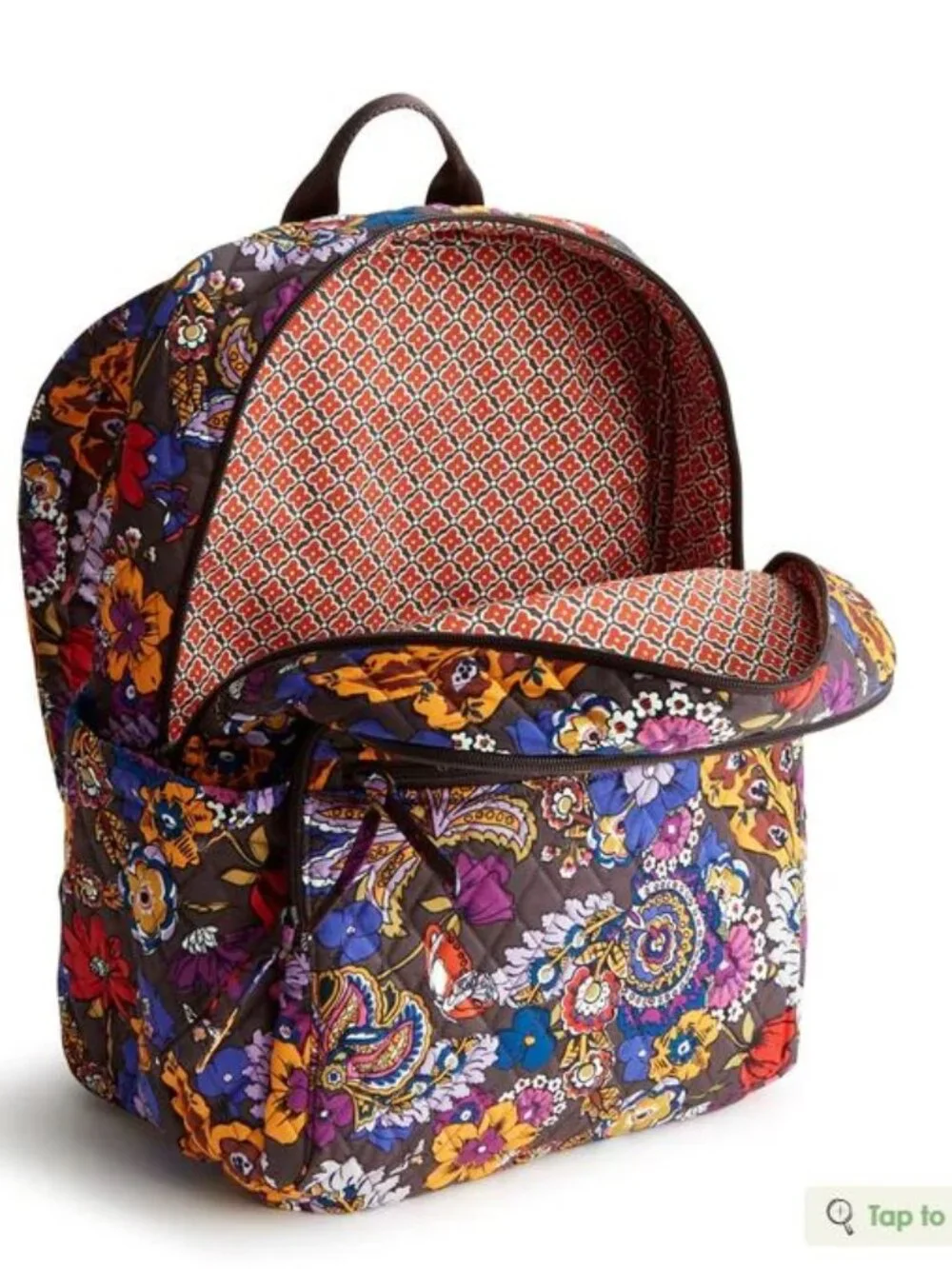 Vera Bradley LARGE Bancroft Backpack Colorful Bouquet NWT Cotton Quilted School